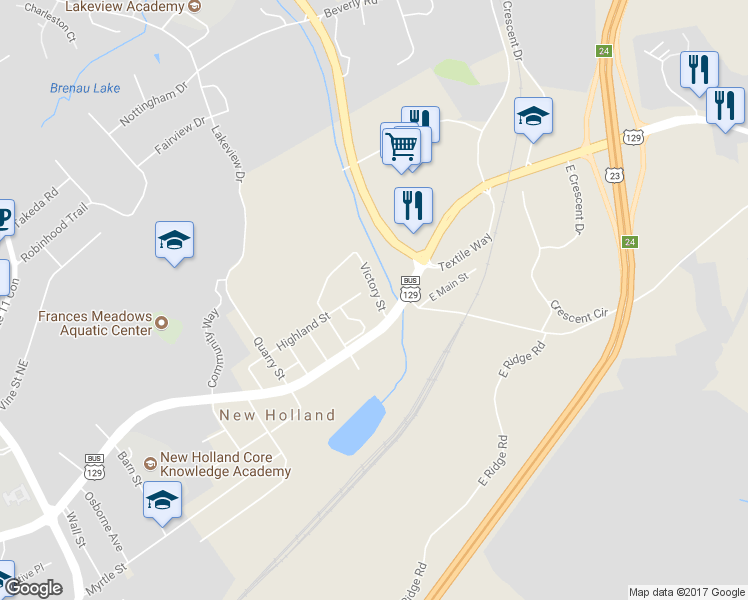 map of restaurants, bars, coffee shops, grocery stores, and more near 8 Victory Street in Gainesville