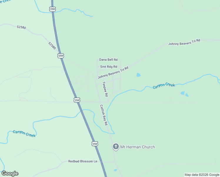 map of restaurants, bars, coffee shops, grocery stores, and more near Wildcat Drive in McCurtain County
