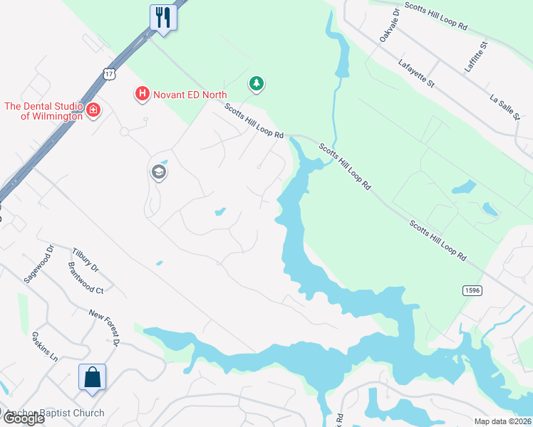 map of restaurants, bars, coffee shops, grocery stores, and more near 205 Marshfield Drive in Wilmington