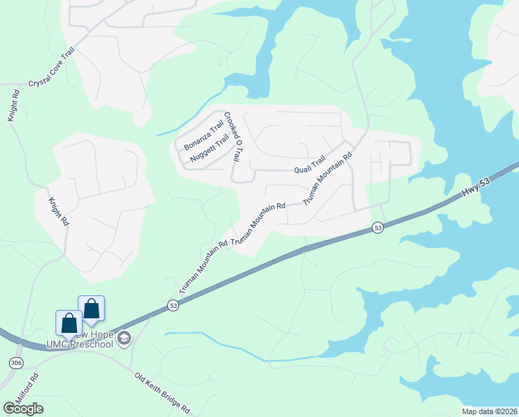 map of restaurants, bars, coffee shops, grocery stores, and more near 4995 Truman Mountain Road in Gainesville