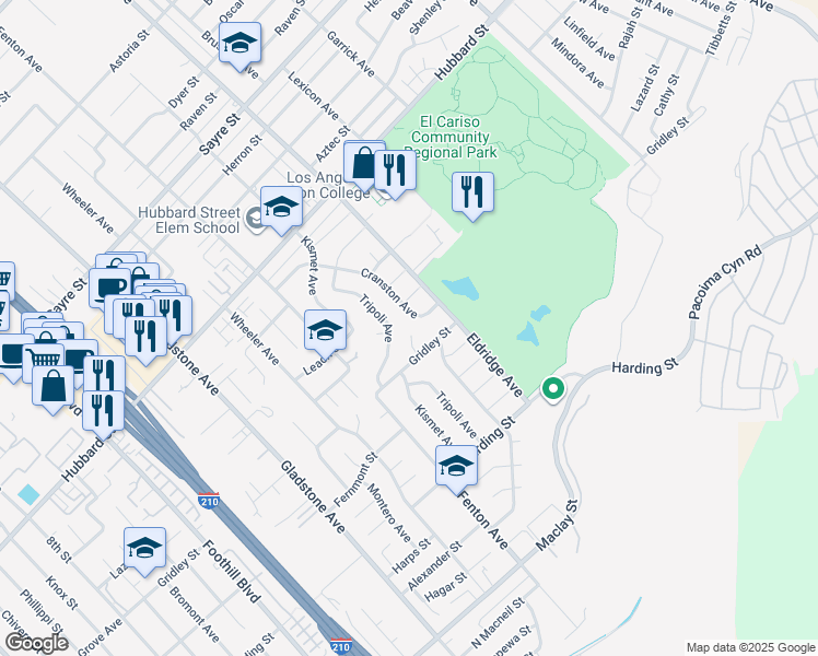 map of restaurants, bars, coffee shops, grocery stores, and more near 13197 Cutler Place in Los Angeles