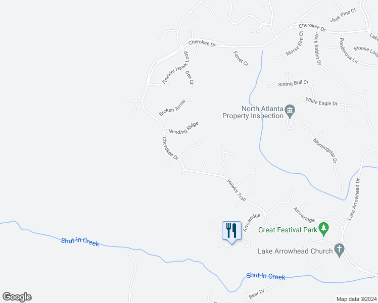 map of restaurants, bars, coffee shops, grocery stores, and more near 2006 Eagles Ridge in Waleska