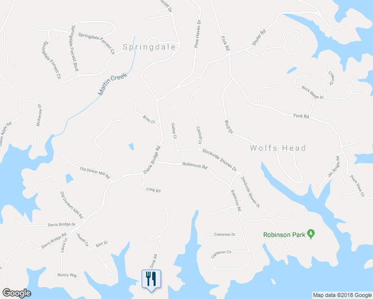 map of restaurants, bars, coffee shops, grocery stores, and more near 3450 Dockside Shores Drive in Gainesville