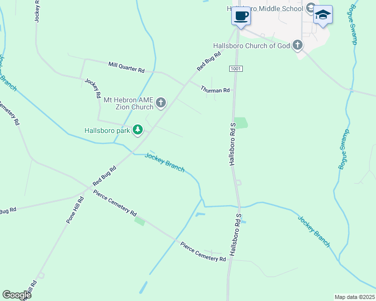 map of restaurants, bars, coffee shops, grocery stores, and more near 649 Red Bug Road in Hallsboro
