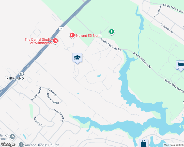 map of restaurants, bars, coffee shops, grocery stores, and more near 8956 Cobble Ridge Drive in Wilmington