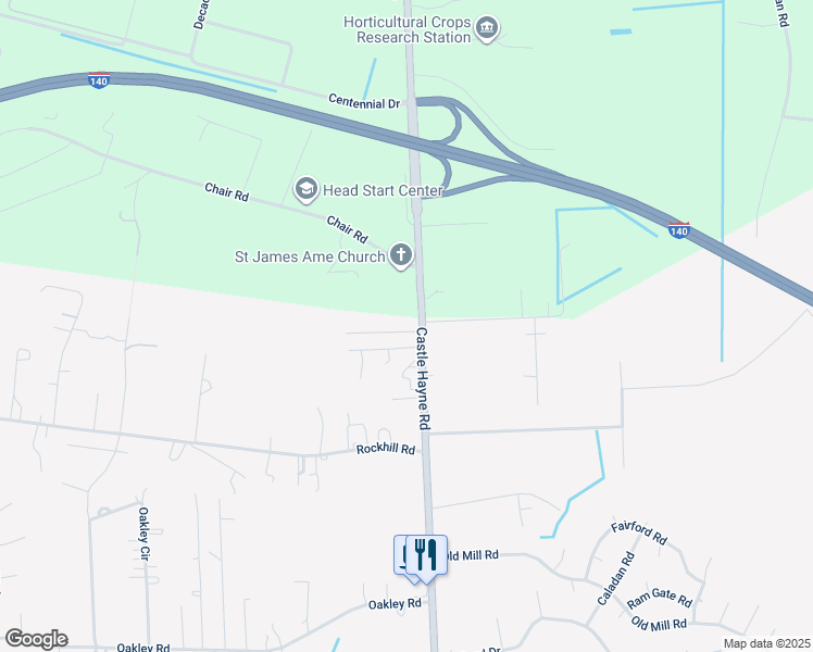 map of restaurants, bars, coffee shops, grocery stores, and more near 3401 Castle Hayne Road in Castle Hayne