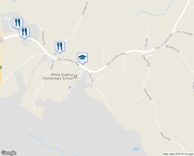 map of restaurants, bars, coffee shops, grocery stores, and more near 2507 Dana Circle in Gainesville