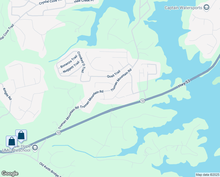 map of restaurants, bars, coffee shops, grocery stores, and more near 5085 Truman Mountain Road in Gainesville