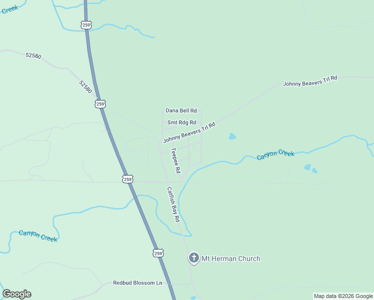 map of restaurants, bars, coffee shops, grocery stores, and more near Wildcat Drive in Broken Bow