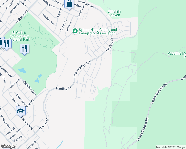 map of restaurants, bars, coffee shops, grocery stores, and more near 12440 La Cresta Way in Los Angeles
