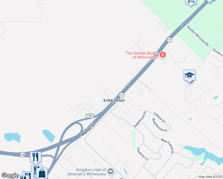 map of restaurants, bars, coffee shops, grocery stores, and more near 8857 Stephens Church Road in Wilmington