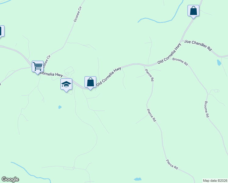 map of restaurants, bars, coffee shops, grocery stores, and more near 2614 Old Cornelia Highway in Gainesville