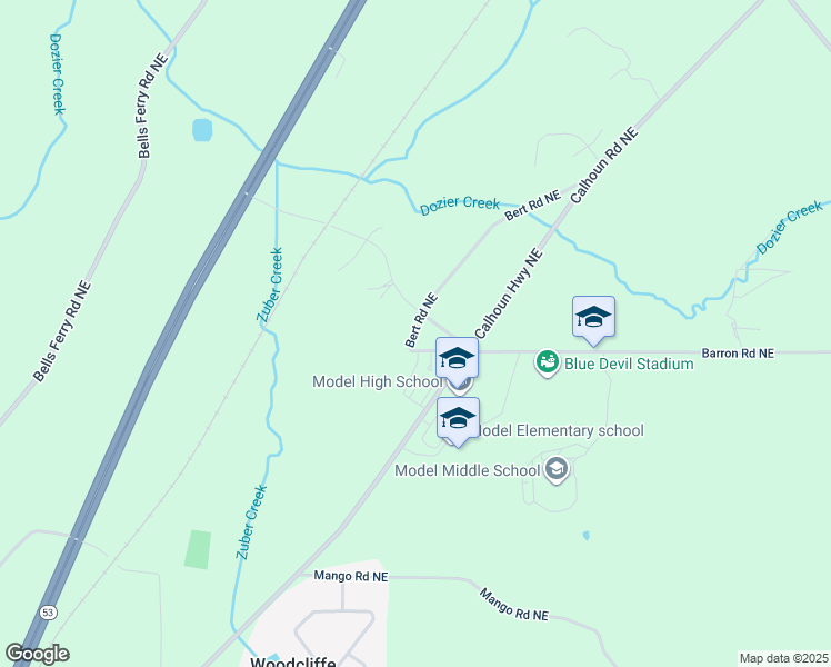 map of restaurants, bars, coffee shops, grocery stores, and more near 83 Dempsey Road Northeast in Rome