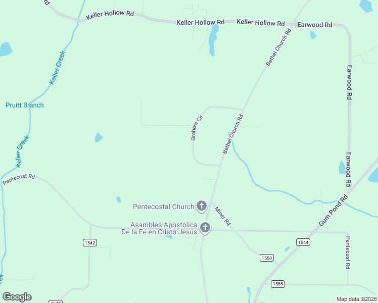 map of restaurants, bars, coffee shops, grocery stores, and more near 205 Graham Circle in Eva