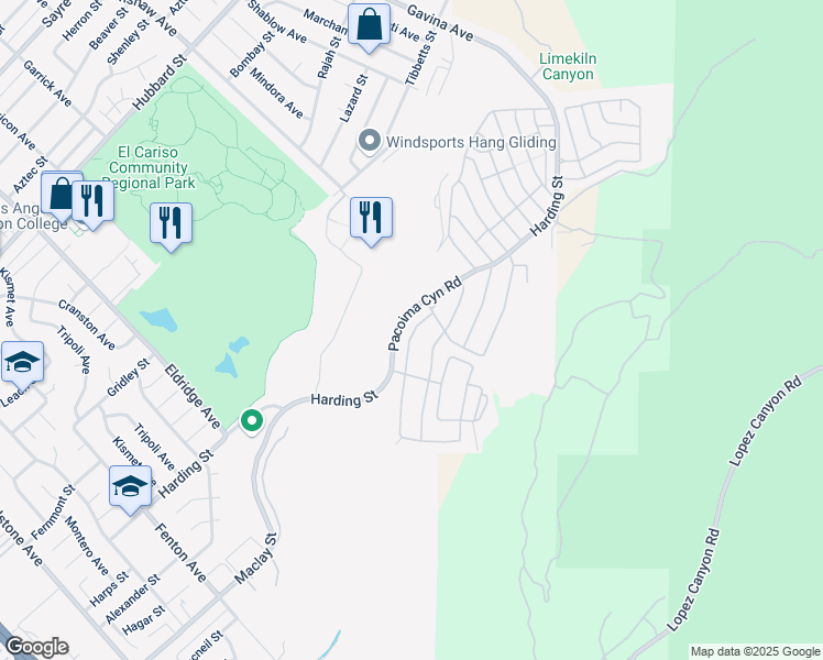 map of restaurants, bars, coffee shops, grocery stores, and more near 13037 Mesa Verde Way in Los Angeles