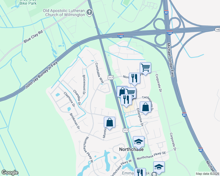 map of restaurants, bars, coffee shops, grocery stores, and more near 3316 Belmont Court in Wilmington