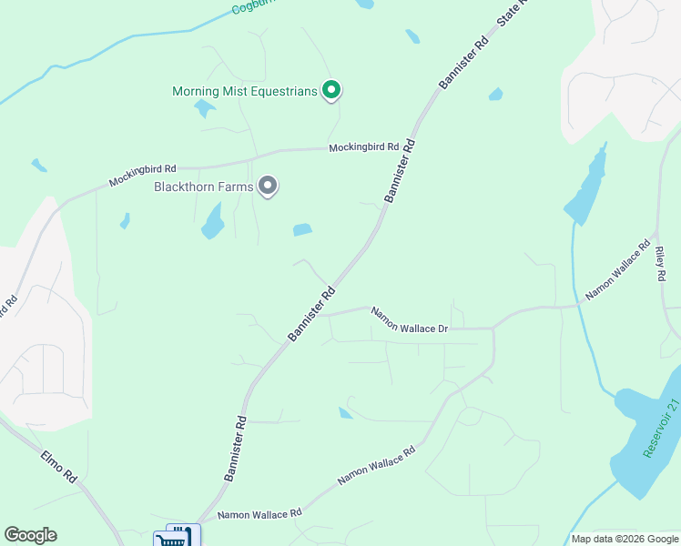 map of restaurants, bars, coffee shops, grocery stores, and more near 6105 Bannister Road in Cumming