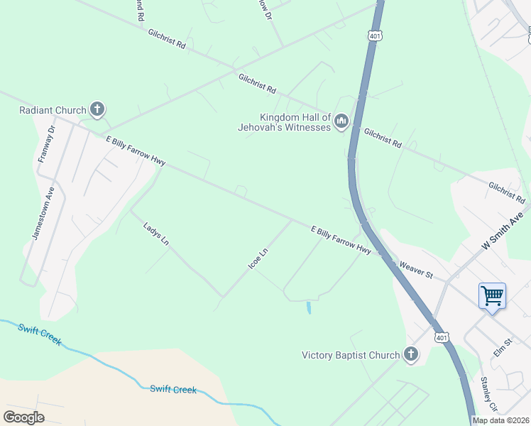 map of restaurants, bars, coffee shops, grocery stores, and more near 974 East Billy Farrow Highway in Darlington