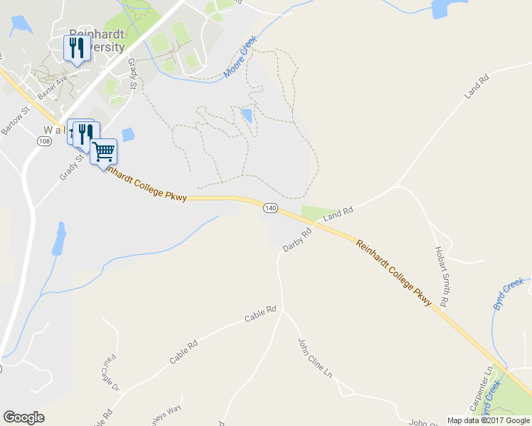 map of restaurants, bars, coffee shops, grocery stores, and more near 6231 Reinhardt College Parkway in Waleska
