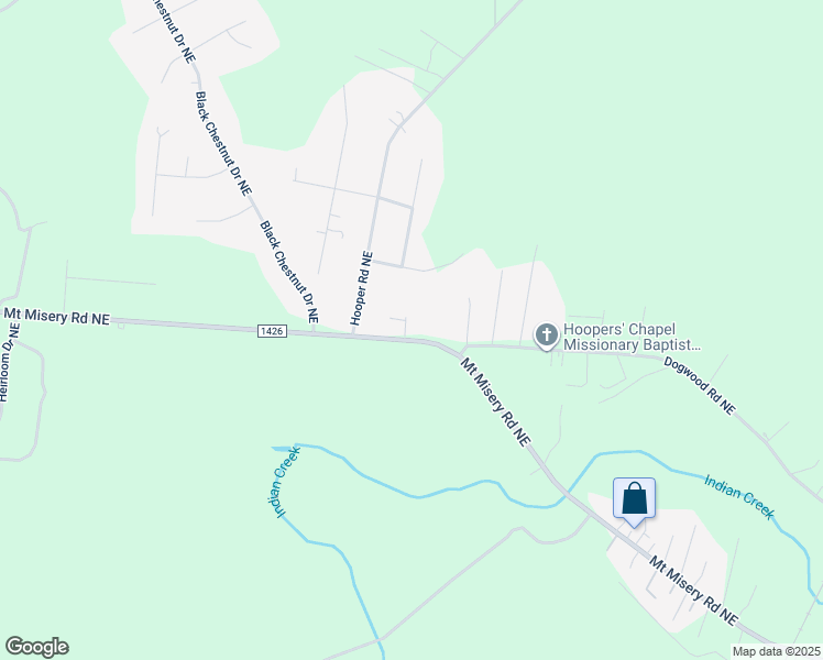 map of restaurants, bars, coffee shops, grocery stores, and more near 3548 Mount Misery Road Northeast in Leland
