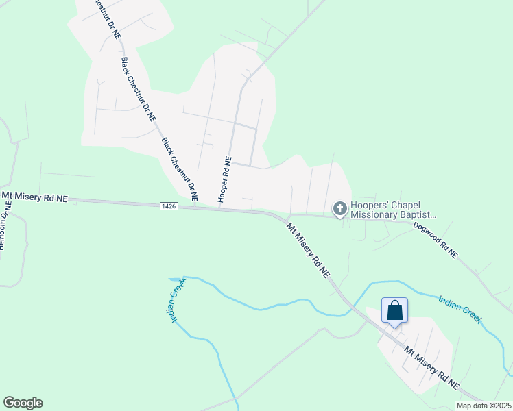 map of restaurants, bars, coffee shops, grocery stores, and more near 3548 Mount Misery Road Northeast in Leland
