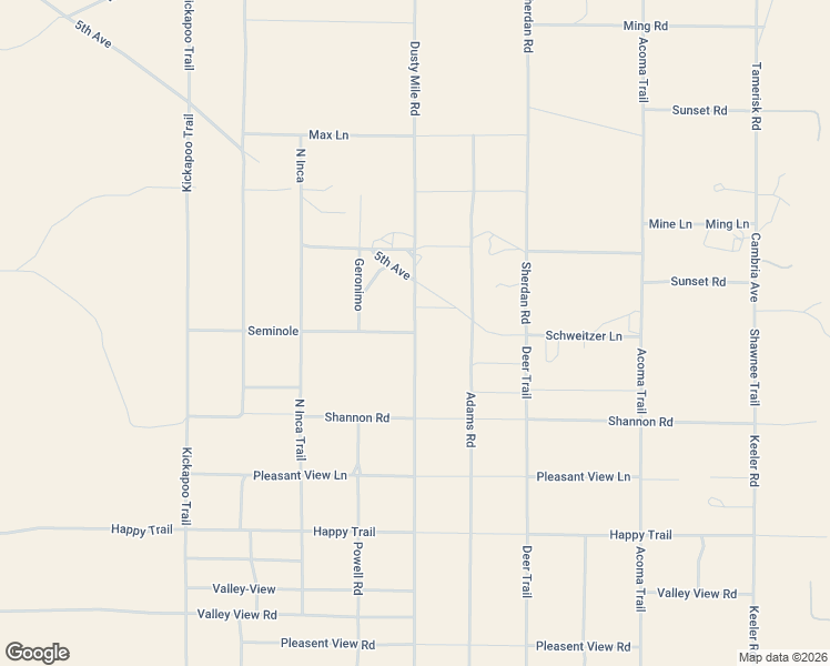 map of restaurants, bars, coffee shops, grocery stores, and more near Dusty Mile Road in Johnson Valley