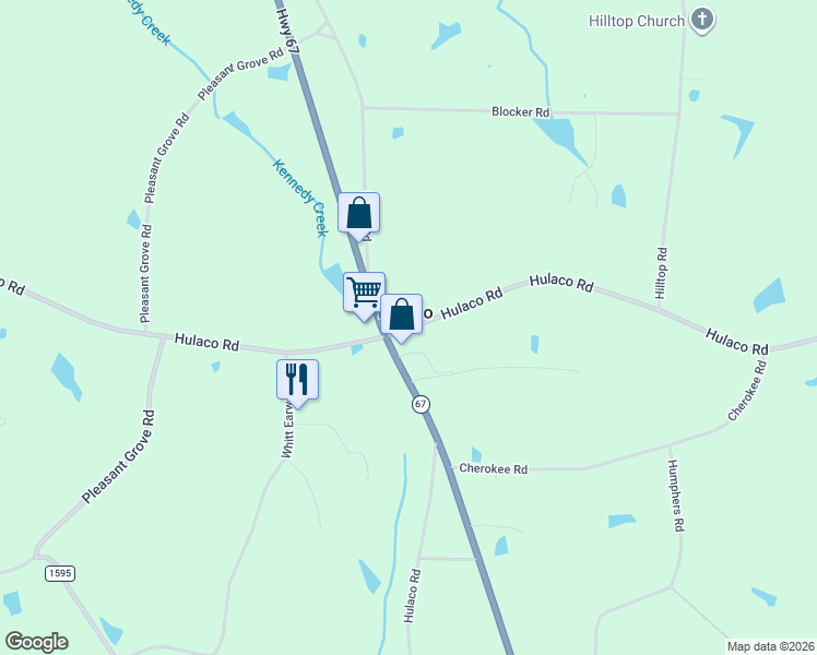map of restaurants, bars, coffee shops, grocery stores, and more near 3661 Hulaco Road in Joppa