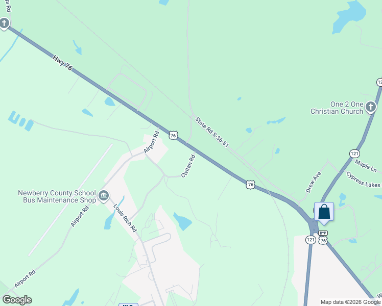 map of restaurants, bars, coffee shops, grocery stores, and more near 2705 Wilson Road in Newberry