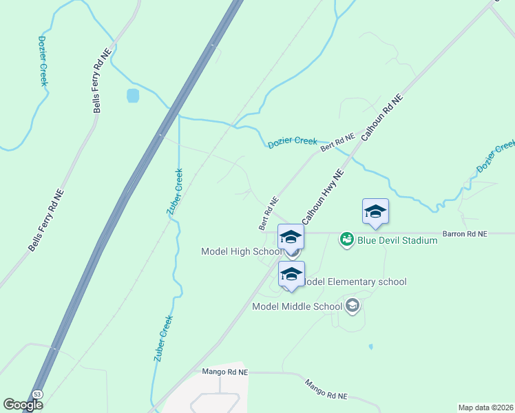 map of restaurants, bars, coffee shops, grocery stores, and more near 83 Dempsey Road Northeast in Rome