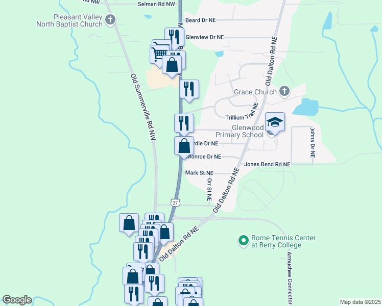map of restaurants, bars, coffee shops, grocery stores, and more near in Rome
