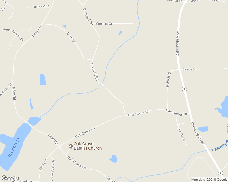 map of restaurants, bars, coffee shops, grocery stores, and more near 6110 Concord Road in Cumming