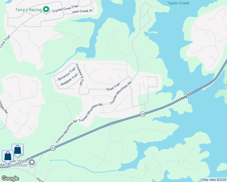 map of restaurants, bars, coffee shops, grocery stores, and more near 5125 Truman Mountain Road in Gainesville