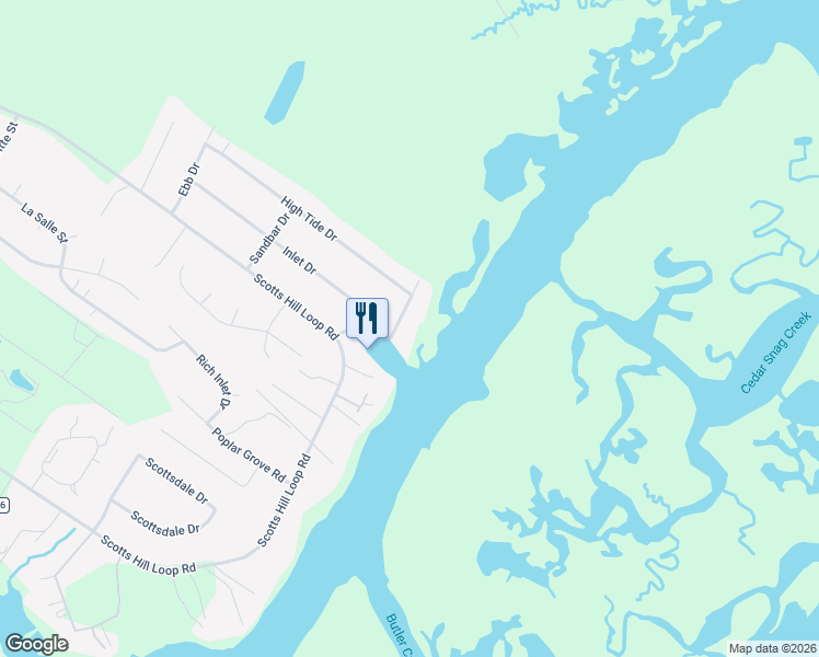 map of restaurants, bars, coffee shops, grocery stores, and more near 218 Simmons Drive in Wilmington