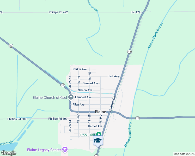 map of restaurants, bars, coffee shops, grocery stores, and more near 203 Lee Avenue in Elaine