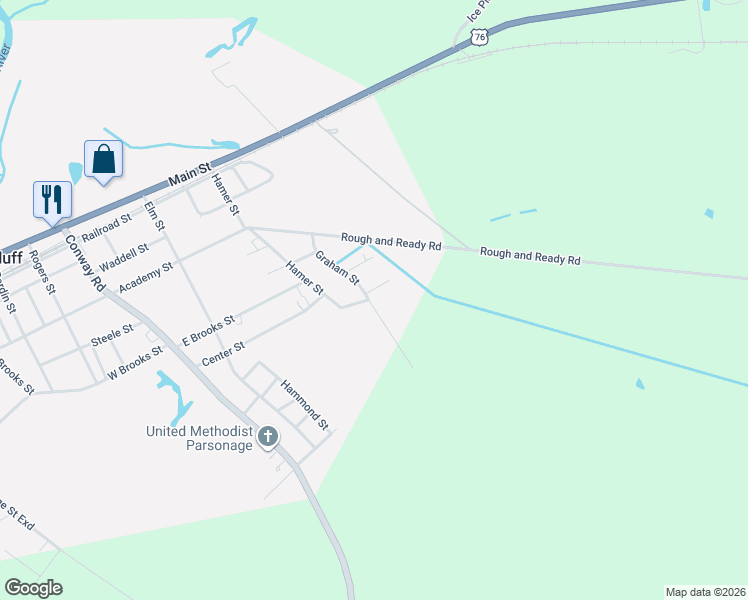 map of restaurants, bars, coffee shops, grocery stores, and more near 232 Graham Street in Fair Bluff