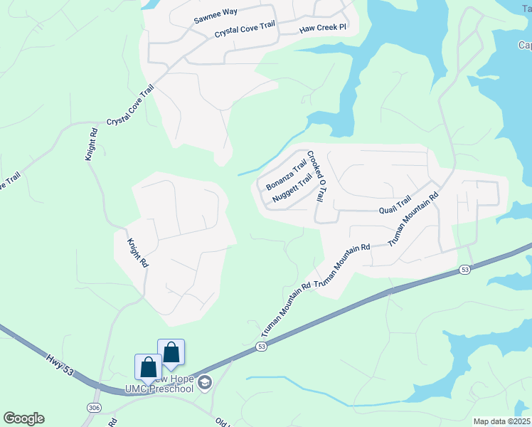 map of restaurants, bars, coffee shops, grocery stores, and more near 6940 Crooked O Trail in Gainesville