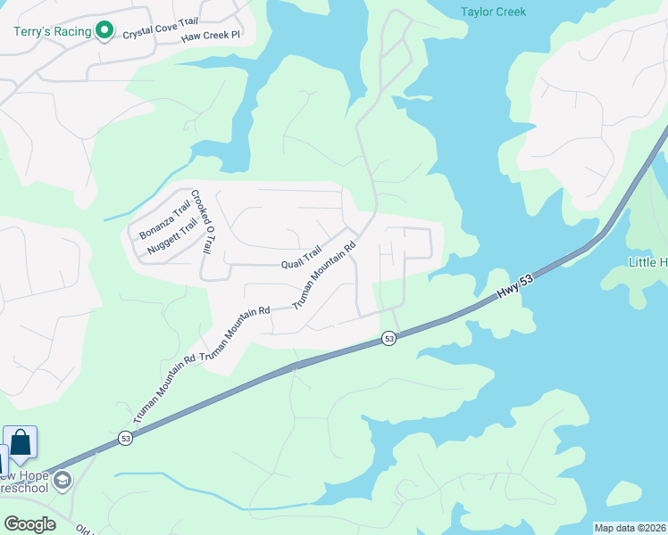 map of restaurants, bars, coffee shops, grocery stores, and more near 5170 Truman Mountain Road in Gainesville
