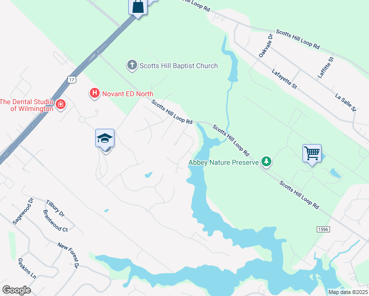 map of restaurants, bars, coffee shops, grocery stores, and more near 116 Marshfield Drive in Wilmington
