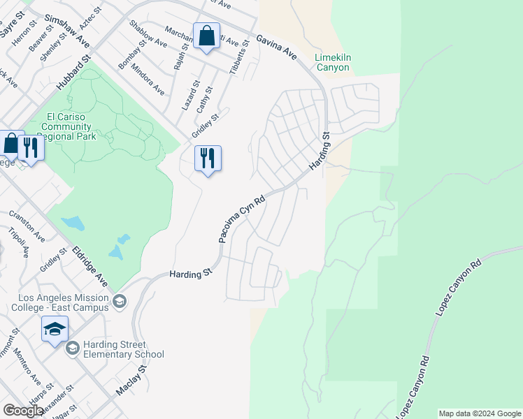 map of restaurants, bars, coffee shops, grocery stores, and more near 13216 Mira Mar Drive in Los Angeles