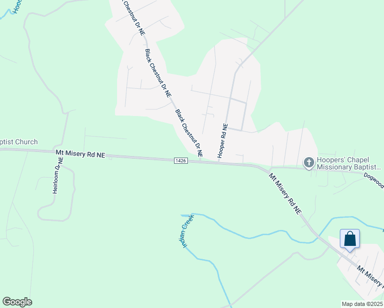 map of restaurants, bars, coffee shops, grocery stores, and more near 3654 Mount Misery Road Northeast in Leland