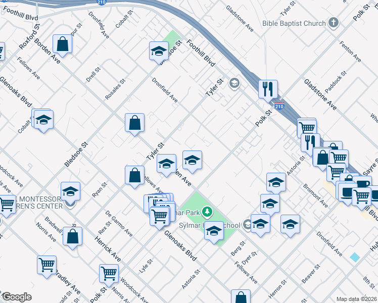 map of restaurants, bars, coffee shops, grocery stores, and more near 14401 Lakeside Street in Los Angeles