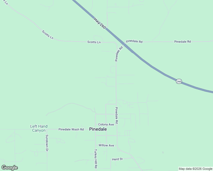 map of restaurants, bars, coffee shops, grocery stores, and more near 5428 Thomas Lane in Show Low