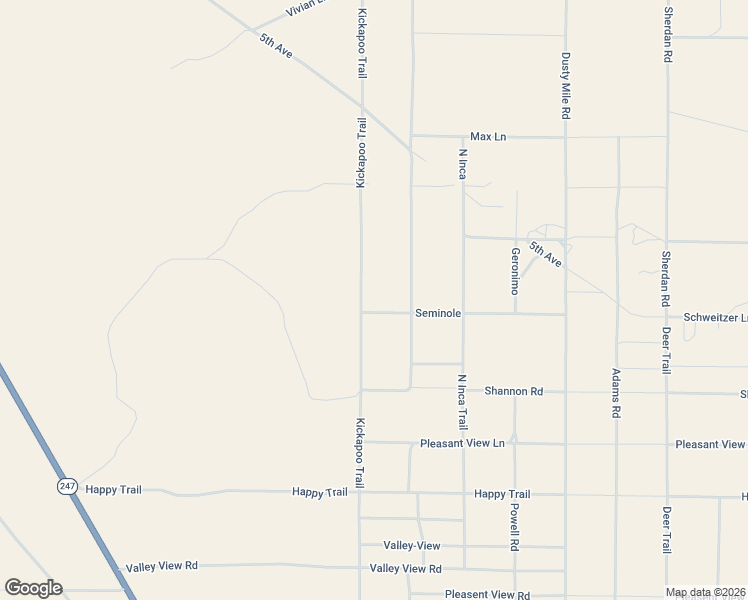 map of restaurants, bars, coffee shops, grocery stores, and more near 3425 Kickapoo Trail in Landers
