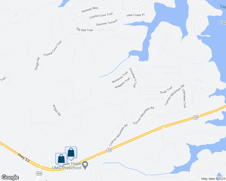 map of restaurants, bars, coffee shops, grocery stores, and more near 6515 Nuggett Trail in Gainesville