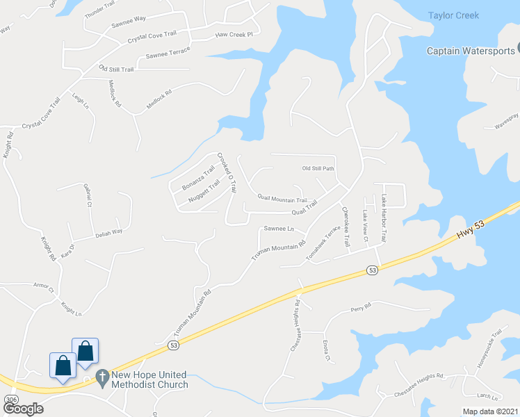 map of restaurants, bars, coffee shops, grocery stores, and more near 5820 Quail Trail in Gainesville