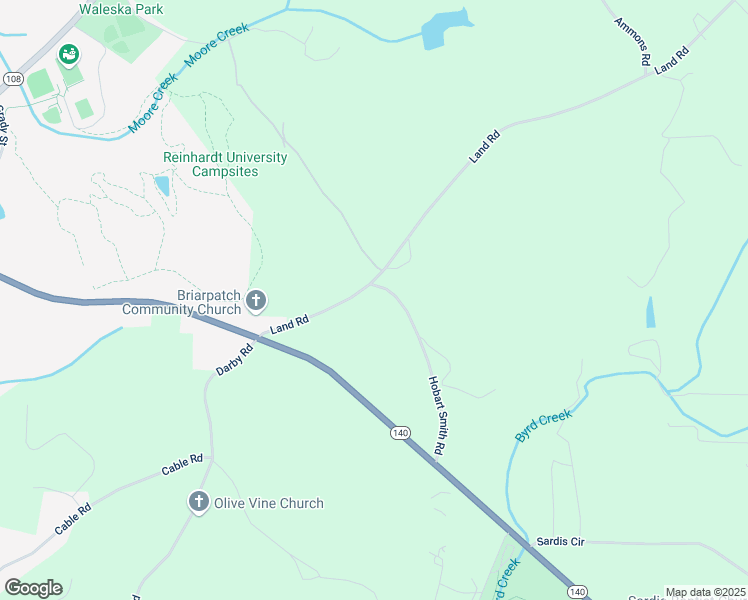 map of restaurants, bars, coffee shops, grocery stores, and more near 240 Land Road in Waleska