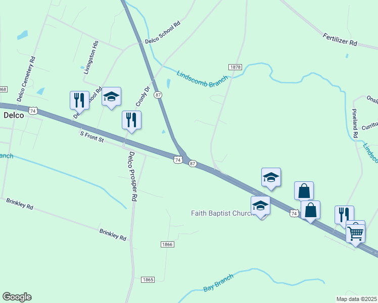 map of restaurants, bars, coffee shops, grocery stores, and more near 926 Old Stage Road in Delco