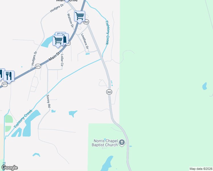 map of restaurants, bars, coffee shops, grocery stores, and more near 416 Scooter Hill Road in Mantachie