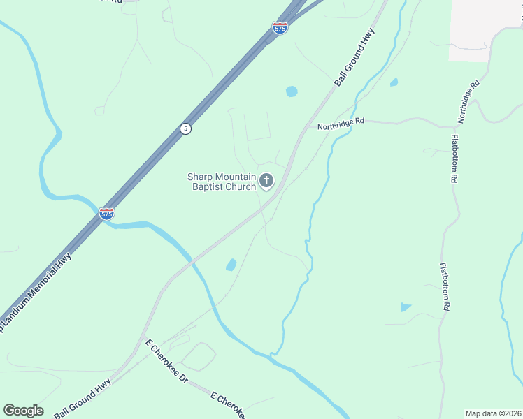 map of restaurants, bars, coffee shops, grocery stores, and more near 110 Sharp Mountain Creek in Ball Ground