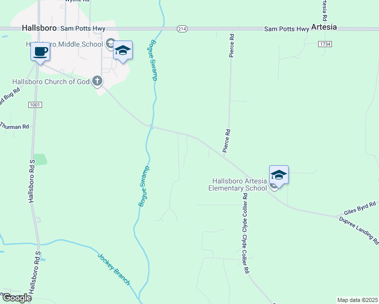 map of restaurants, bars, coffee shops, grocery stores, and more near 842 Giles Byrd Road in Hallsboro